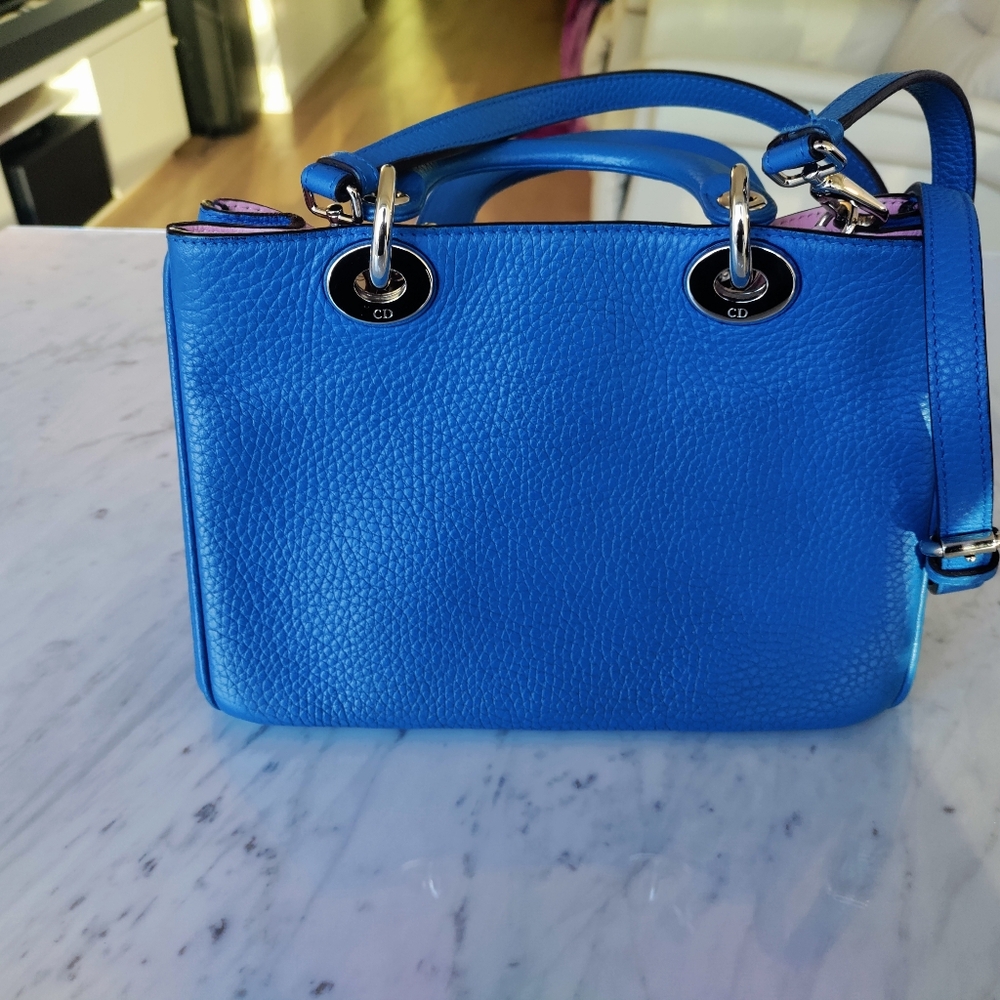 Diorissimo Dior Bag - Blue Bull Leather w/ Pink Interior – Raf Simons Era - Picture 3 of 8
